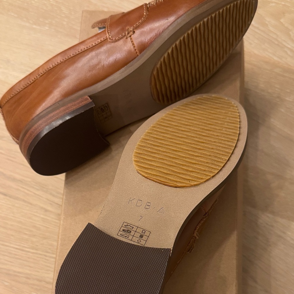 Kelsi Dagger Tan Leather Loafers - Picture 3 of 5